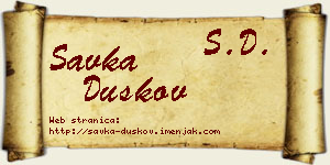 Savka Duškov vizit kartica